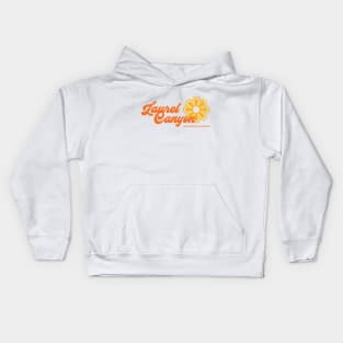 Retro Laurel Canyon flower logo - orange Kids Hoodie